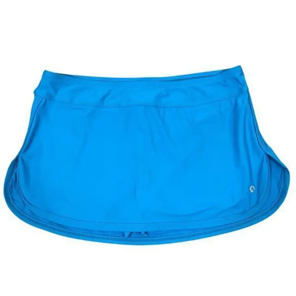 Next by Athena Lotus Swim Skort Small Blue Pickleball Tennis Stretch Made in USA